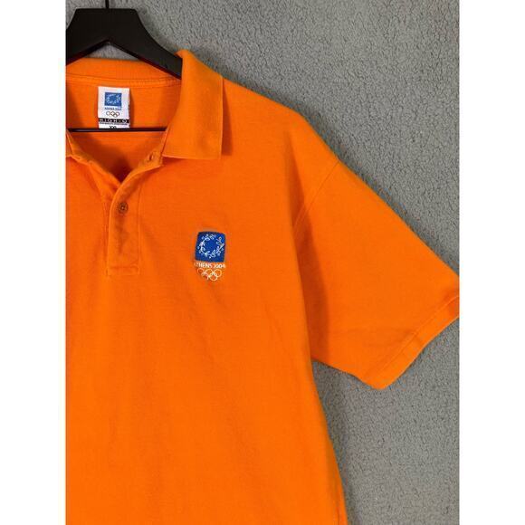 Athens Greece 2004 Olympics Men's Polo Shirt Orange 2XL Embroidered Logo Casual‎ - Picture 7 of 8